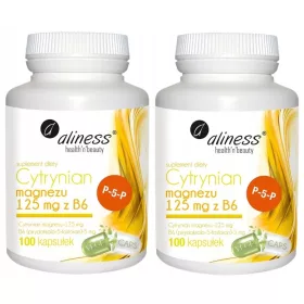   Aliness Citrat Magnezija 125 mg s B6 (P-5-P) - 200 kapsula - Dijetetski Suplement