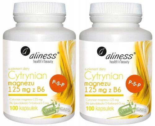 Aliness Citrat Magnezija 125 mg s B6 (P-5-P) - 200 kapsula - Dijetetski Suplement