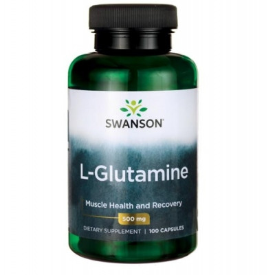 SWANSON L-glutamin 500mg, 100 kapsula