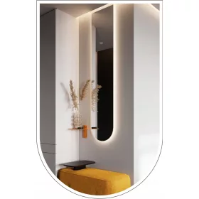    LED SVJETLEĆE ZIDNO OGLEDALO 130X40cm POLUOVALNI ORMAR KUPAONICA DNEVNI BORAVAK