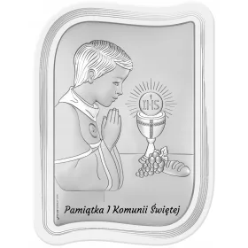   Srebrna slika za uspomenu na Prvu svetu pričest Beltrami 6793W-O 10,6x14,3 cm