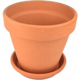    Degrea saksija, keramika, terakota, 19,2 x 19,2 x 17,2 cm + Degrea stalak za saksije, 16,9 cm, keramika