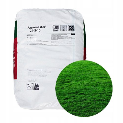 Agromaster 24-5-10 Višenamjensko gnojivo u granulama 25 kg - Idealno za proljetnu njegu travnjaka. Ovo višekomponentno gnojivo bez klora pruža dugotrajno djelovanje od 2-3 mjeseca, posebno preporučeno