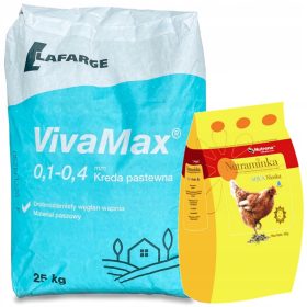    VIVA MAX stočna kreda 25kg krmni dodatak kalcij + Nutraminka AQUA LIOSKA 0,5kg vitaminska smjesa