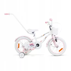   Dječji BMX bicikl RAINBOW 16" Bijelo Ružičasti, Bijeli Kotač 16"