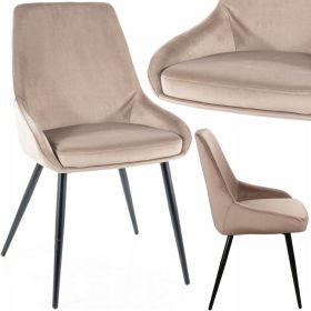 Stolica Signal Deluxe, baršun, nijanse bež, 1 kom.