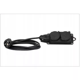 F-Elektro strip produžni kabel 15 m, 2 kom utičnice, crni