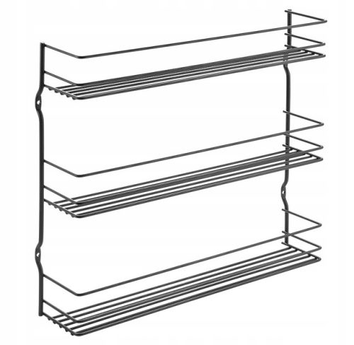 Stalak za začine Premium LAVA 3 Poziomy MetalTex 361433 Crni