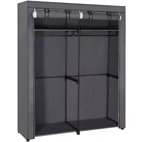   Ormar Garderoba siva 140 x 174 x 43 cm za praktično odlaganje odjeće i dodataka. Garderoba modułowa u modernom i skandinavskom stilu, izrađena od metala i plastike. Opremljena s dva vješalica za odjeć