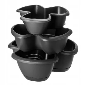    Saksija za cvijeće kadax 47 cm x 47 x 40,5 cm promjer 47 cm plastične nijanse sive i srebrne