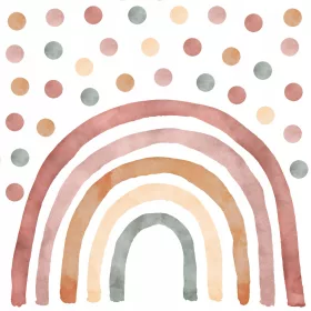 Boho Duga Dots Zidne Naljepnice za Djecu