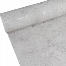 Sivo-srebrna tapeta koja imitira betonsku žbuku