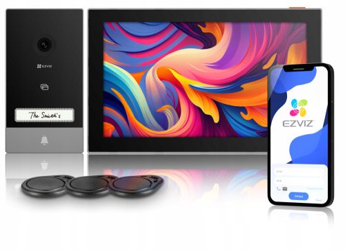 EZVIZ HP7 2K video portafon kit s Wi-Fi čitačem Ezviz HP7 je moderni video portafon kompatibilan s postojećim instalacijama, omogućujući povezivanje sa starim k