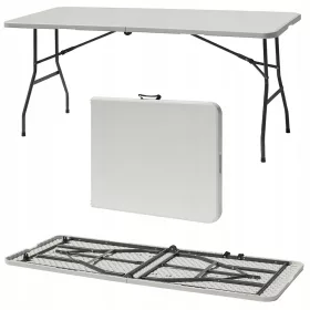   Vrtni stol Catering - Sklopivi stol od izdržljive plastike, bijeli, 180x75cm