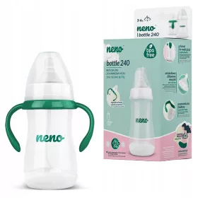   NENO Bočica za Hranjenje i Učenje Pijenja 240 ml | Bočica s Ručkama za Djecu 3M+ SKALA