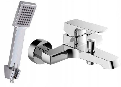 Jednoručna zidna slavina za kadu i tuš Reihe CUBIC krom + Kuchinox Orca vanjski tuš set