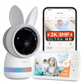 ARENTI AI Nanny,2K UHD Baby Monitor,5'' LCD Screen