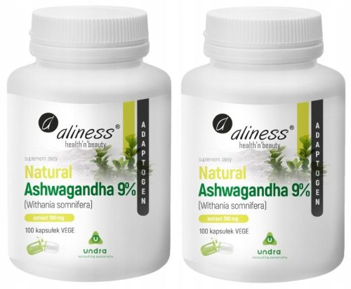 Ashwagandha Naturalna 560 mg 9% - 100 Kapsula - Adaptogen i Otpornost na Stres