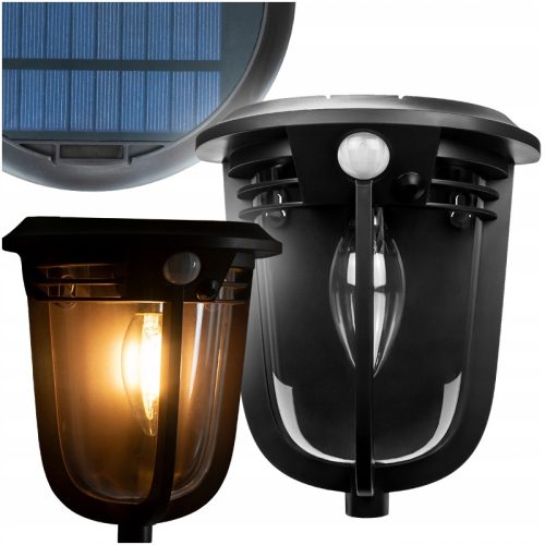 Vrtni zidni kinkiet Decorya crni, solarna zidna lampa s 1 W LED izvorom