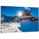 SLIKA NA PLATNU 120x80 - Rustikalna koliba usred zimskih planina