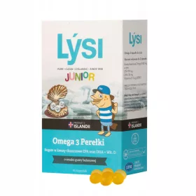   Lysi JuniorOmega 3 Perełki s okusom žvakaće gume - Žvakaće kapsule bogate omega-3 masnim kiselinama