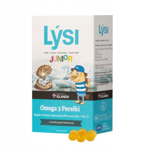 Lysi JuniorOmega 3 Perełki s okusom žvakaće gume - Žvakaće kapsule bogate omega-3 masnim kiselinama