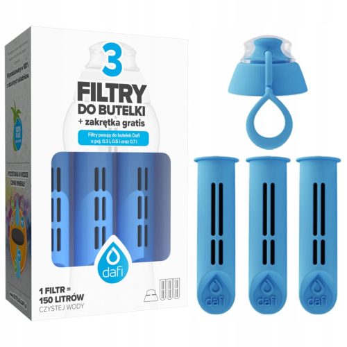 Dafi filtracija za SOLID i SOFT boce, plavi x3