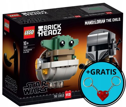  LEGO BrickHeadz 75317 Mandalorijanac i dijete + LEGO privjesak za ključeve u obliku srca