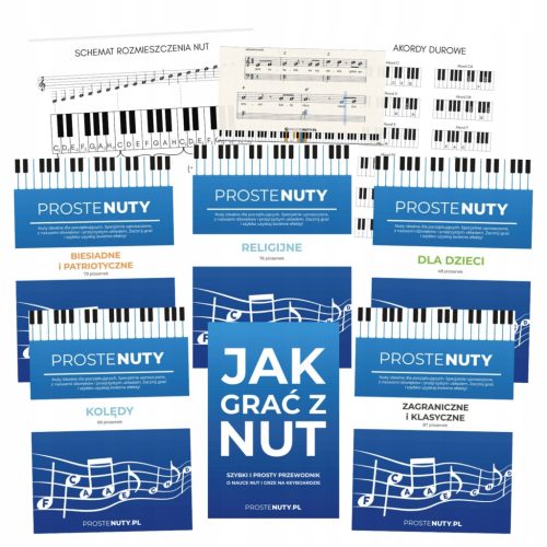 MEGA PAKET JEDNOSTAVNIH NOTA ZA KLAVIR - 5 KNJIGA, AKORDI, VODIČI ZA KLAVIR, KLAVIATURA (PDF)