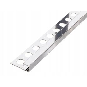   Srebrna kutna završna letvica za pločice Gandalf P-12,5 SJAJ 270 cm x 12,5 mm x 12mm
