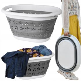   Samostojeća košara za rublje Modeus 25l, bijela, nijanse sive i srebrne