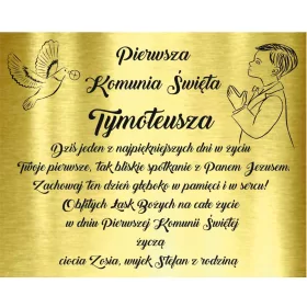   Pločica za prvu pričest sa željama SUVENIRI 1. PRIČESTI GRAVIRANI IMENOM TK 10x8