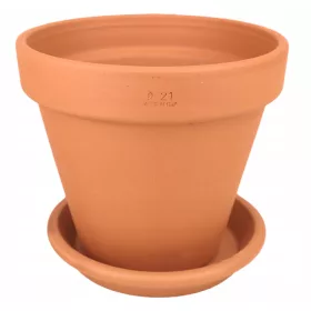    Degrea saksija 21,3 cm x 21,3 x 19 cm promjer 21 cm keramika natur, terakota + Degrea stalak za saksije 19 cm keramika