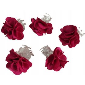   Ružičaste i ljubičaste kopče za kosu s cvijetom od hostije - Set od 5 komada