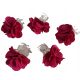 Ružičaste i ljubičaste kopče za kosu s cvijetom od hostije - Set od 5 komada