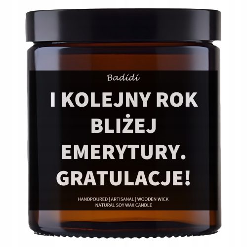 Svijeća od soje s natpisom Badidi Amber 180 ml