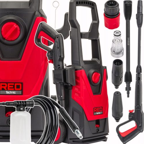 RED TECHNIC Profesionalna visokotlačna perač 1600W / 120 bara (širokougaona mlaznica) / 230 bara (turbo mlaznica) + Set dodatne opreme