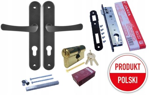 Brava za kapiju - Ručka Umetak Brava za kapiju SET CRNI 90mm