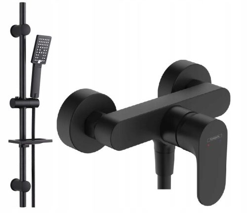 Hansgrohe Rebris S crna slavina za tuš + Reihe Cubic CUB-ZND-BL izloženi tuš set