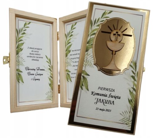 Dar za Prvu Svetu Pričest - Elegantno Drveno Pudełko na Pieniądze
