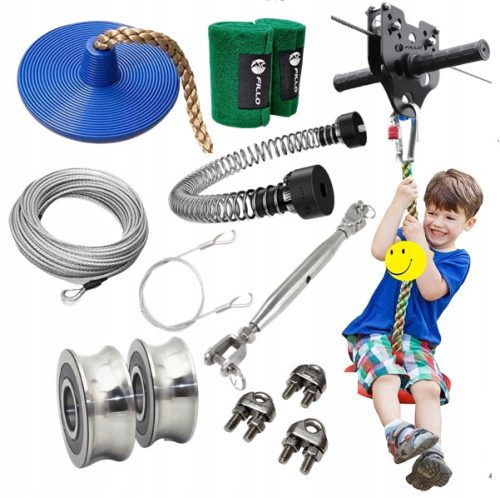 Zipline Zjazd Linowy Tyrolka Set 8mm M30 Snažna Užad