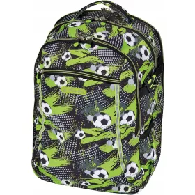   Herlitz Ultimate Soccer školski ruksak s više odjeljaka, crni, nijanse zelene, 24 l