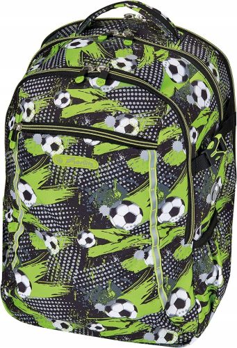 Herlitz Ultimate Soccer školski ruksak s više odjeljaka, crni, nijanse zelene, 24 l