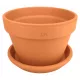  Degrea posuda za cvijeće 25,3 cm x 25,3 x 16,8 cm promjer 25 cm prirodna keramika, terakota + Degrea stalak za cvijeće 24,9 cm keramika