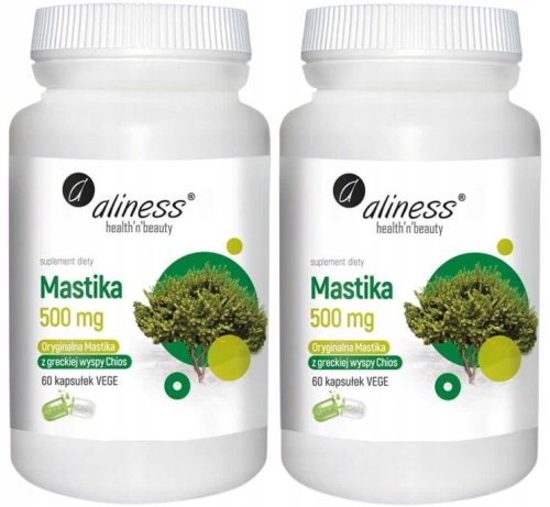 Aliness Mastika 500mg - Sproszkowana Żywica Pistacia Lentiscus - 60 Kapsułek VEGE