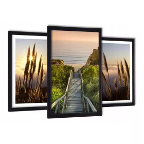 Sunset Magic Set of 3 ArtisArt Framed Pictures 129x63 cm