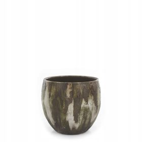    Edelman posuda za cvijeće 17 cm x 17 x 16 cm keramika nijanse smeđe i bež, nijanse zelene