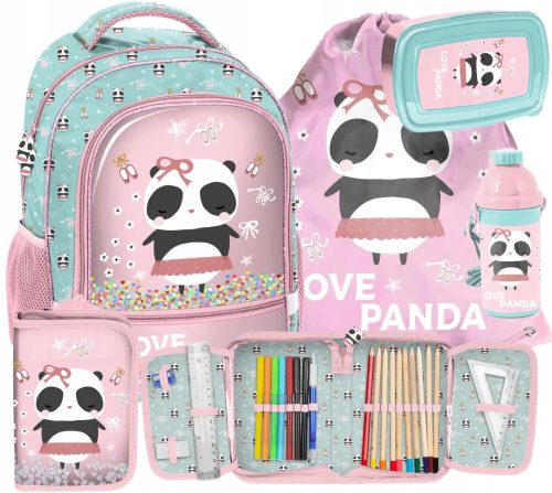 kolski ruksak Paso Panda za djevojčice s pernicom