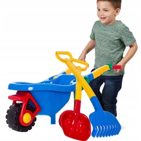   Velika vrtna kolica za igru u pijesku s lopatom i grabljama 74 cm
