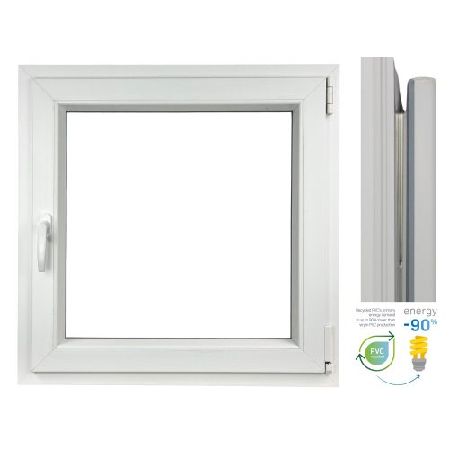 PVC PROZOR 600 x 600 BIJELI S MIKROVENTILACIJOM